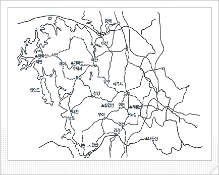 충남지역 지도. 정읍갑오동학농민혁명 지도